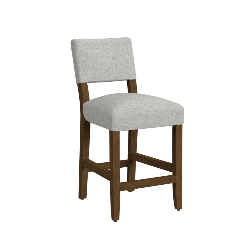 Open Back 24 Inches Counter Stool, Grey Woven