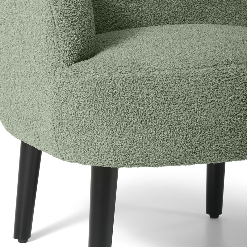 Bayville Upholstered Barrel Chair, Green Polyester Blend