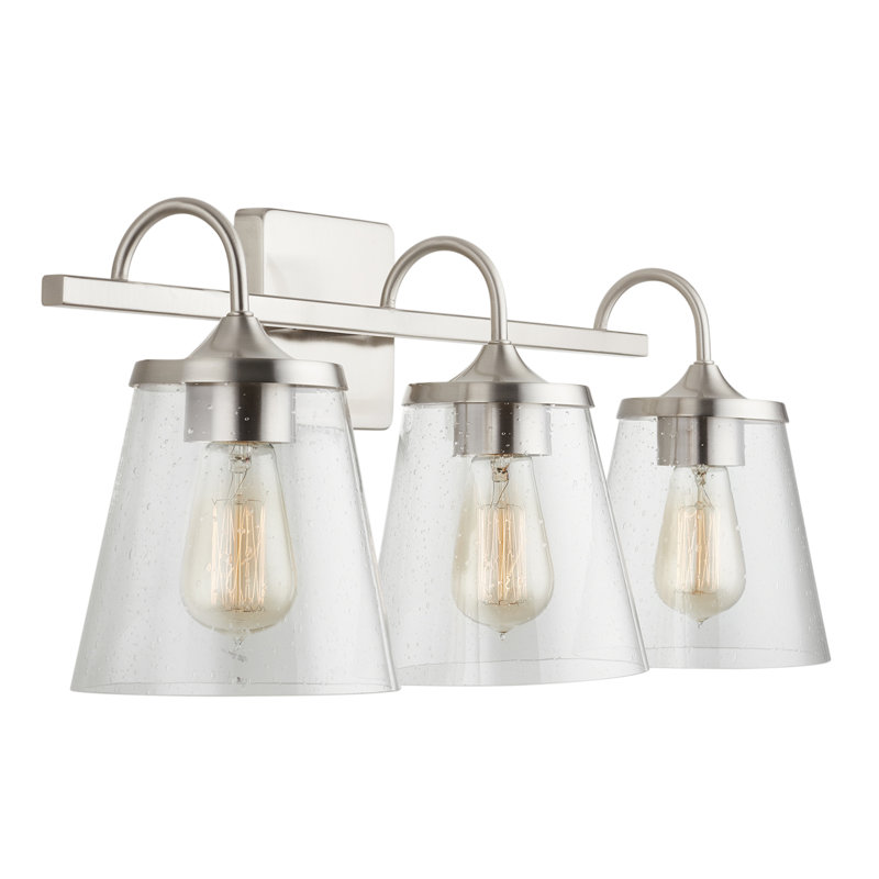 Éclairage de salle de bain à intensité variable 3 lumières Yerington, Nickel brossé