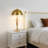 24 in 2-Light Modern Metal Plug-in Table Lamp with Double Pull Chain Marble Base and Dome Shade