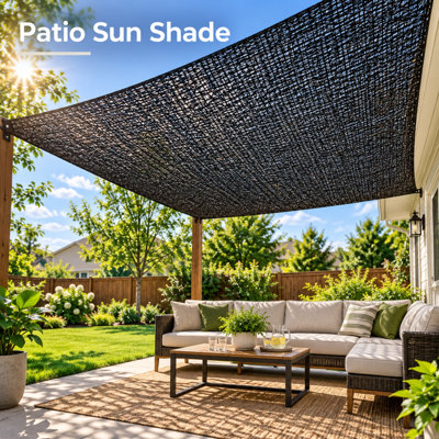 Voile d'ombrage rectangulaire pour terrasse, jardin et piscine, protection UV.