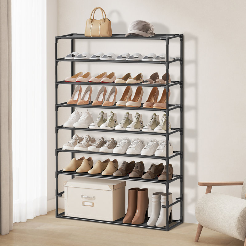 8 Tier Freestanding Stackable Shoe Shelf, Large Capacity Shoe Storage for Entryway Closet