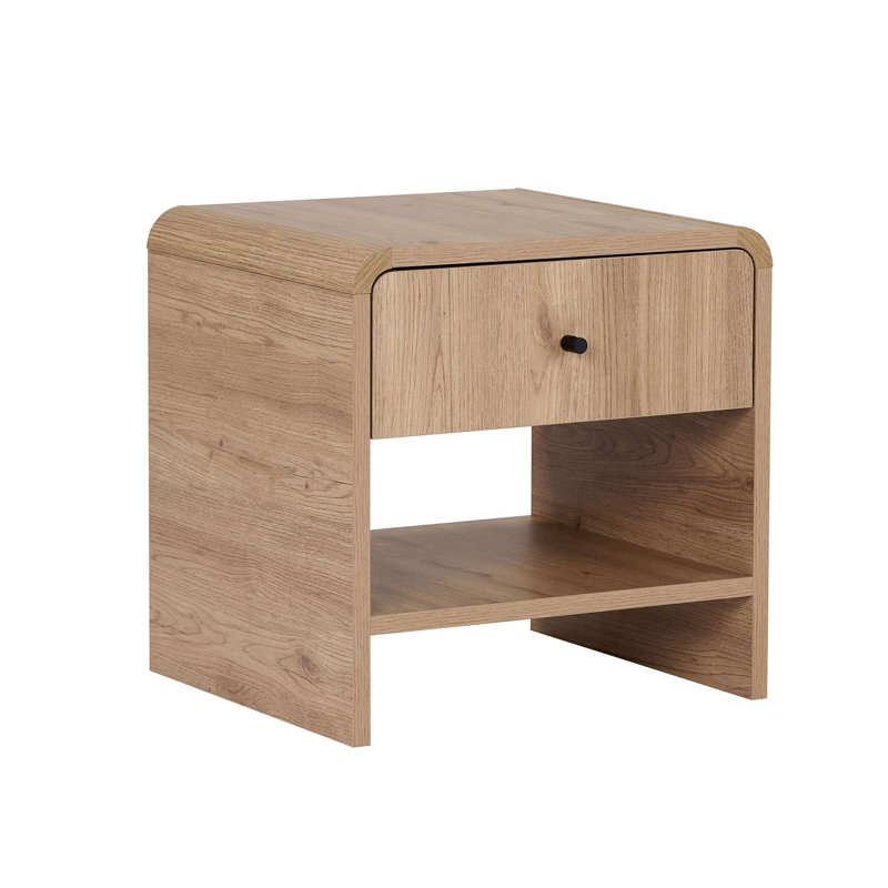 45 cm W Particle Board Bedside Table, Sepet Oak