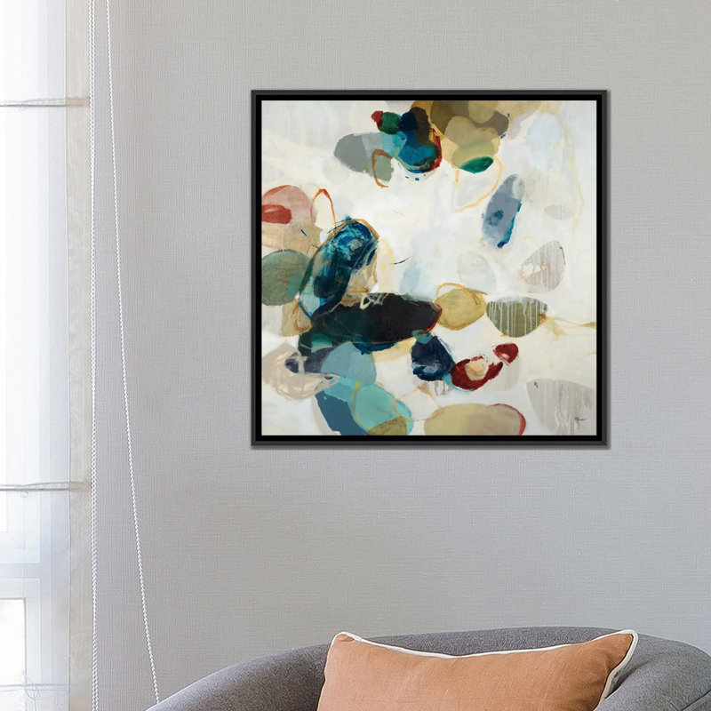 « stone pattern ii », impression sur toile, H 18 po x l 18 po x P 1,5 po, Toile avec cadre noir, Pas de tapis