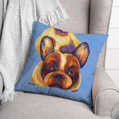 Housse de coussin carré coloré Frenchie
