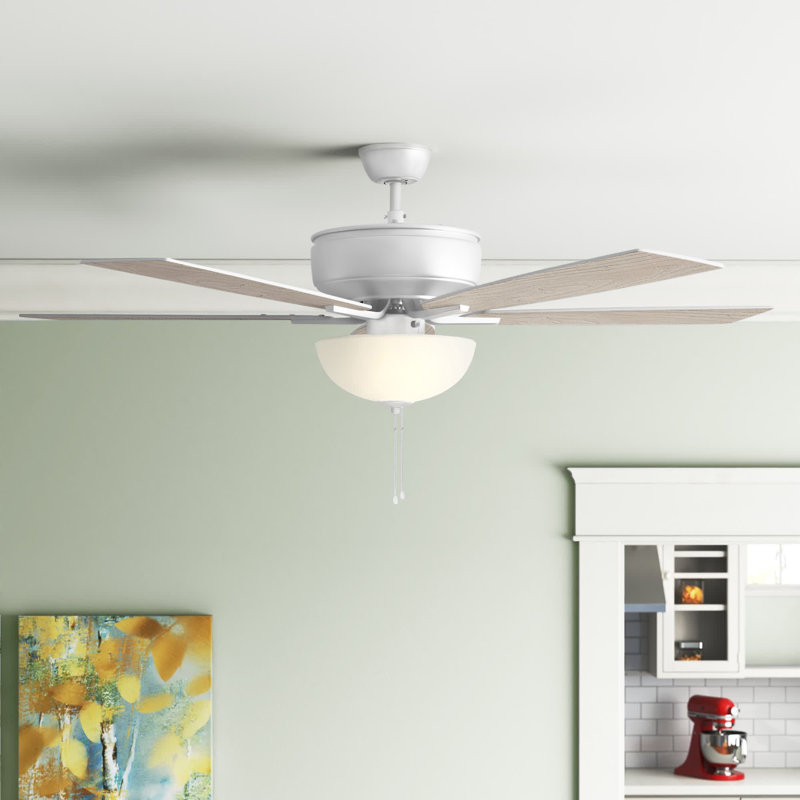 52'' Ceiling Fan with Light Kit, White