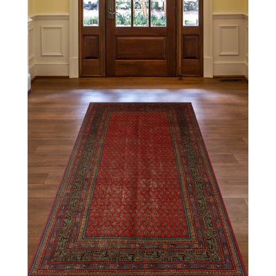 One-of-a-Kind Janeel Hand-Knotted 4'11 X 10'1 Area Rug in Red