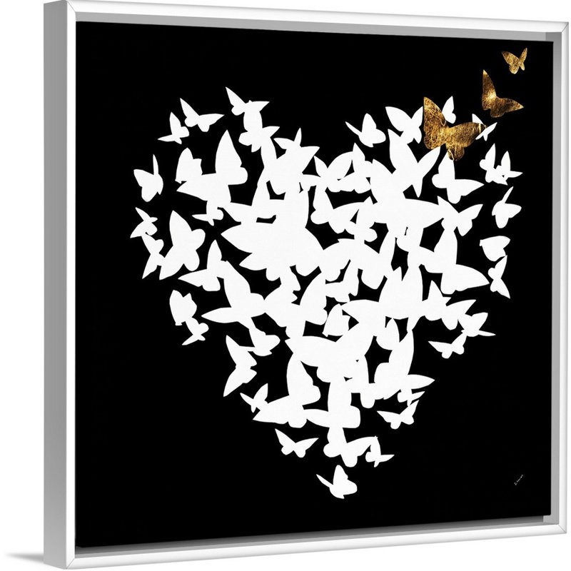 « cardiaque aflutter i », impression sur toile, H 21,7 po x l 21,7 po x p 1,75 po, Cadre flottant blanc