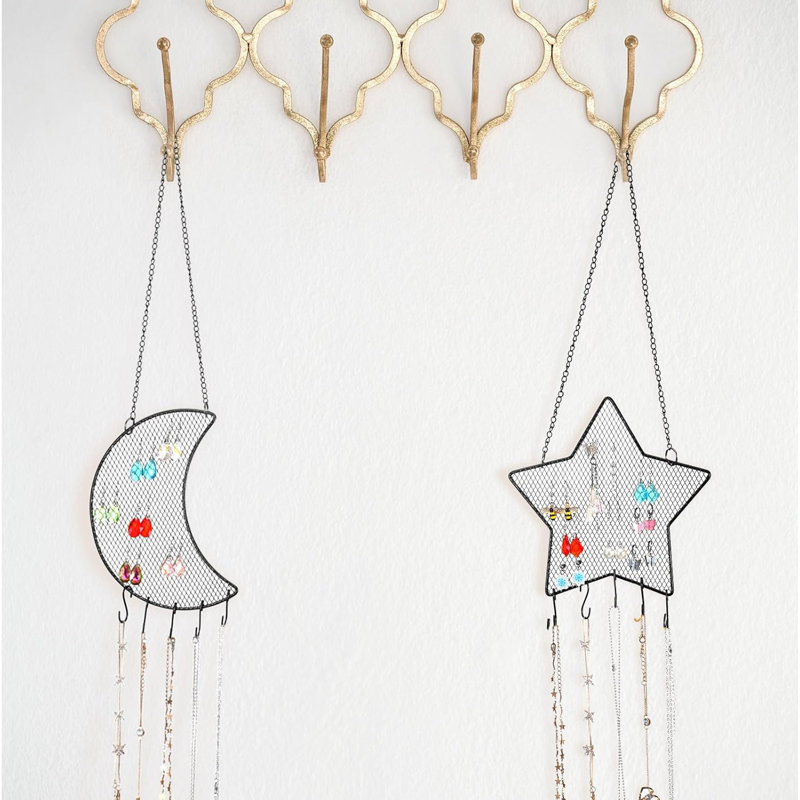 2-piece Black Earring Wall Holder Set