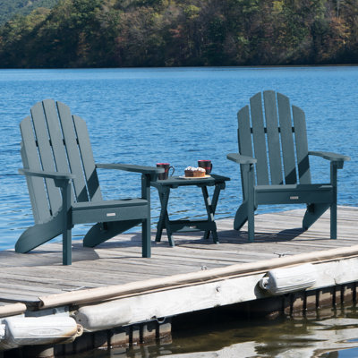 Anette Outdoor Adirondack Chair With Table