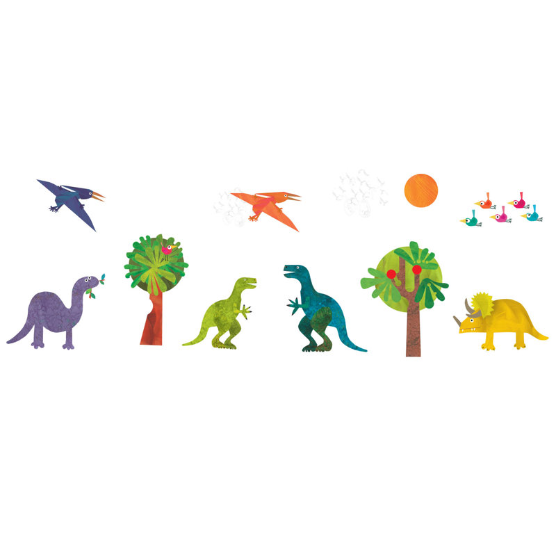 Dinosaur Wall Stickers, 75cm H x 220cm W