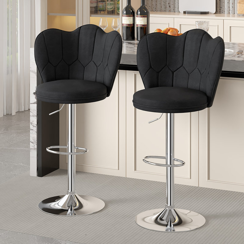 Swivel Adjustable Height Bar Stool, Black