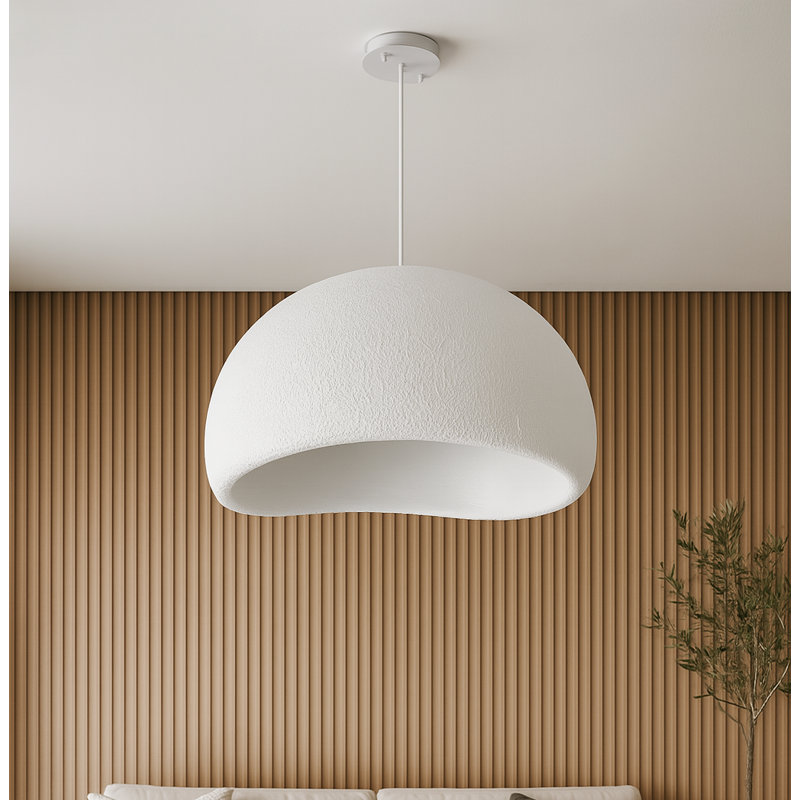 Luminaire suspendu moderne en polystyrène à 1 lumière Jimyah, H 55 po x l 23,6 po x P 18,9 po