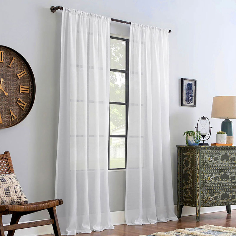 Curtain Single Panel, White