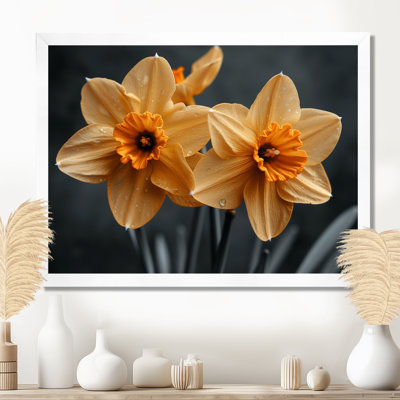 Monochromes jaunes et gris lumineux, jonquilles de luxe - jonquilles murales