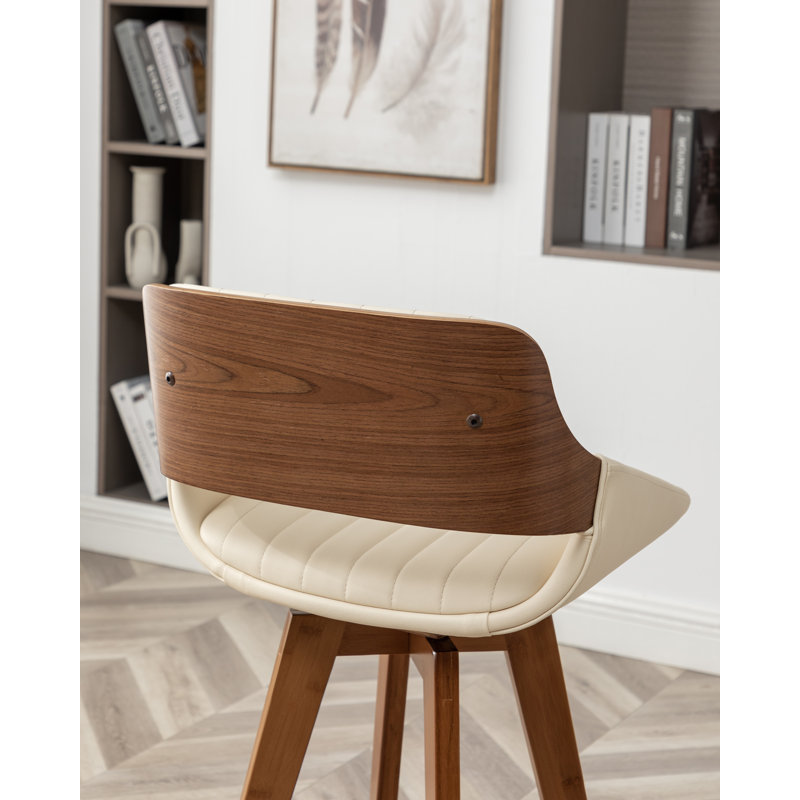 Omar 3-Piece Swivel Upholstered Counter Stool Set, Beige