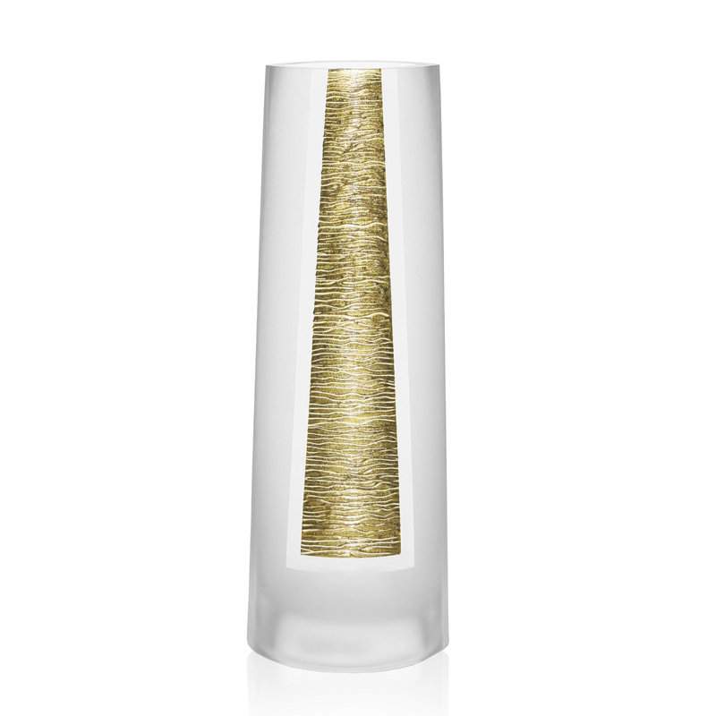 Vase de table en verre d’intérieur/extérieur 10,5 "Jamaal Gold, H 11 po x l 3 po x P 3 po