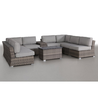 Miami Fully Assembled 10 Piece Sectional Seating Group With Cushions