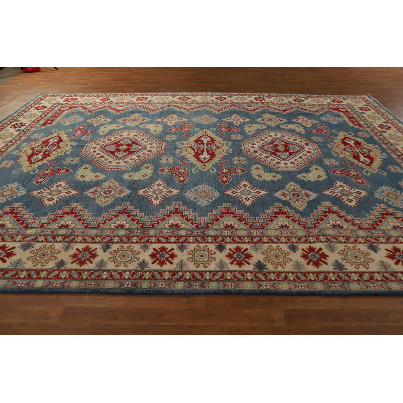 Vegetable Dye Blue Kazak Oriental Large Rug