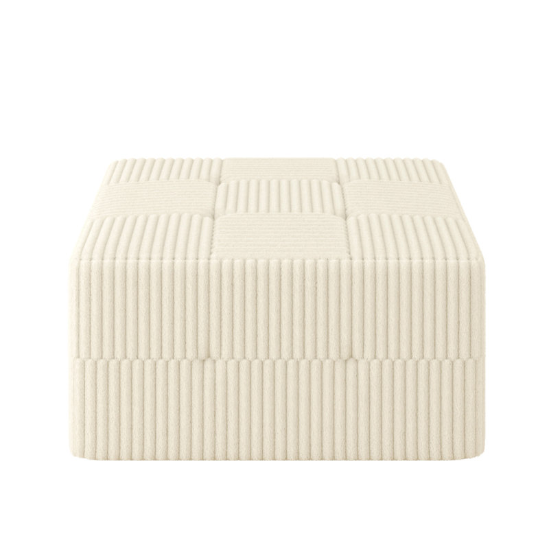 Repose-pieds modulaire en velours côtelé, Blanc