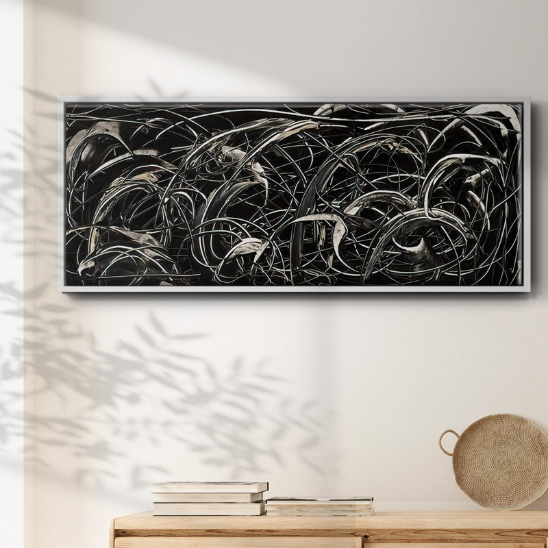 Linear Movement I - Framed Canvas, 20" H x 50" W