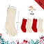 Bas de Noël 20 po en tricot torsadé rouge et crème