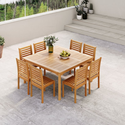 Amazonia 9Pc FSC Wood Outdoor Patio Dining Set