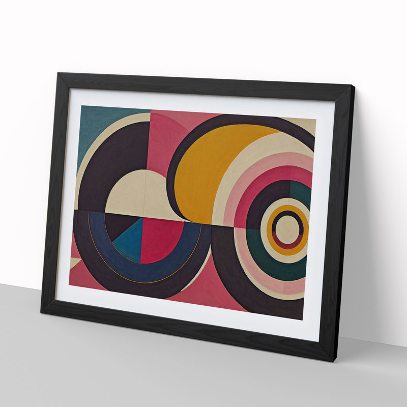 Incredible Modern Abstract 1 Piece Single Picture Frame Wall Art, 34cm H x 46cm W x 2cm D, Black