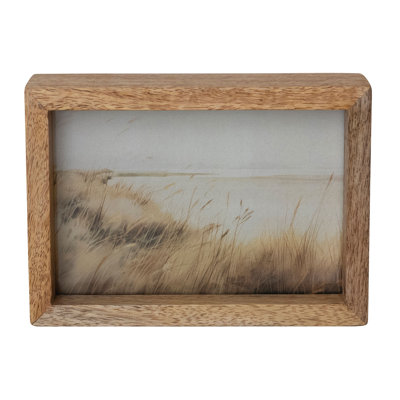 Cadre photo paysage flottant en bois de manguier et verre Landscape