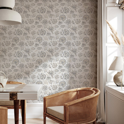 Prudie Denim Jacobean Trail Wallpaper