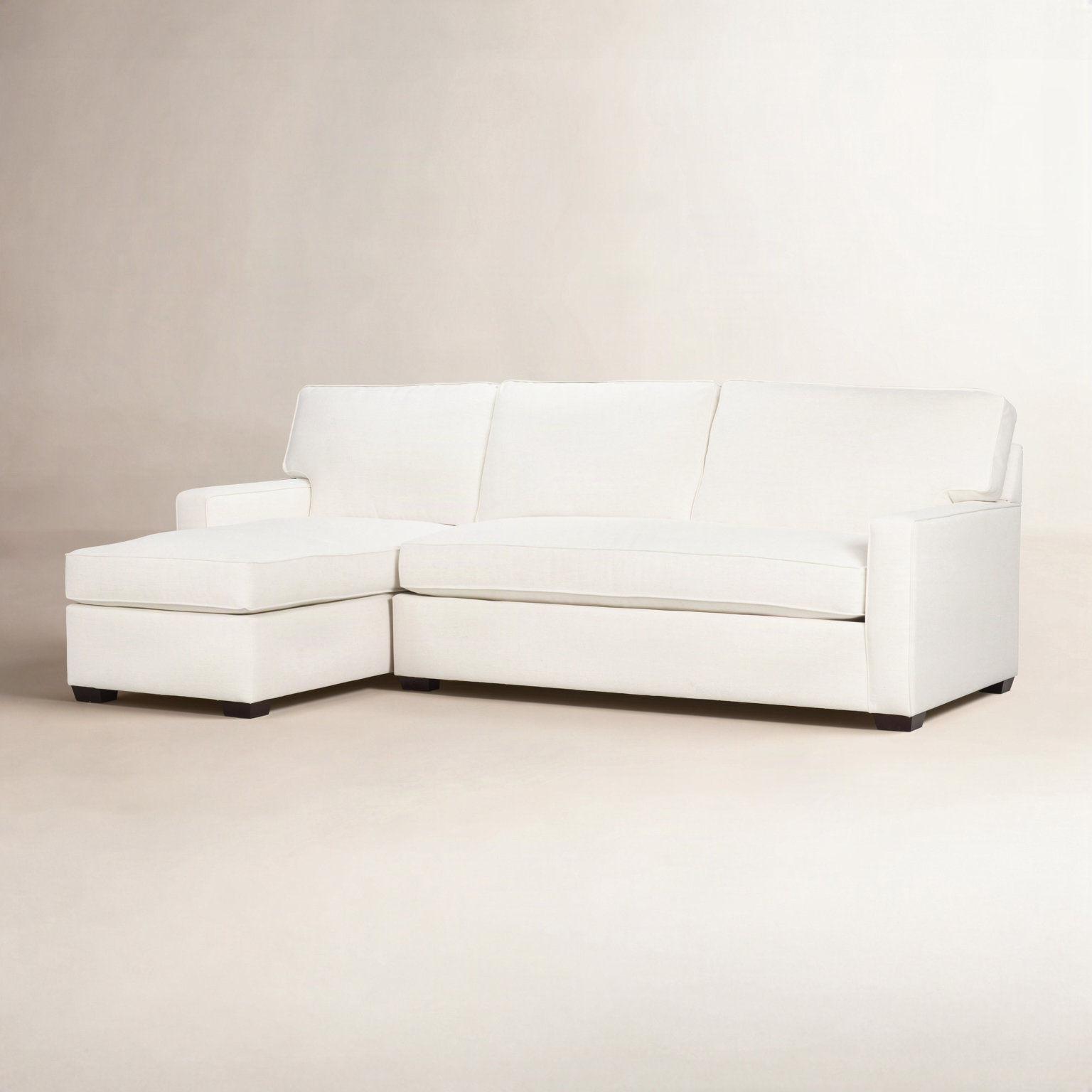 Taylor Upholstered Chaise L-Sectional, Nomad Snow Crypton® Chenille, Left Hand Facing