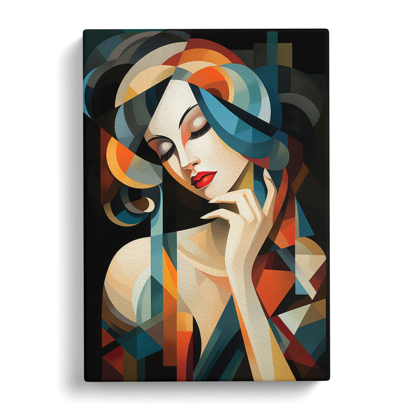 Art Deco Woman Cubism Art No.2 - Wrapped Canvas, 60cm H x 40cm W x 3cm D