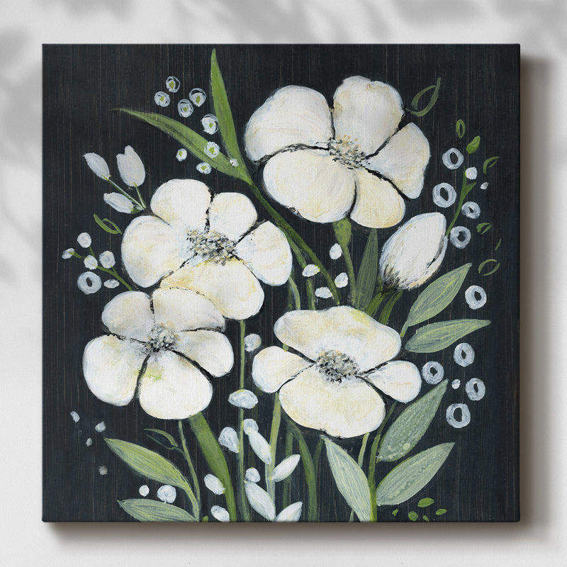 Champ de coquelicots II sur toile, H 8 po x l 8 po x P 1,5 po