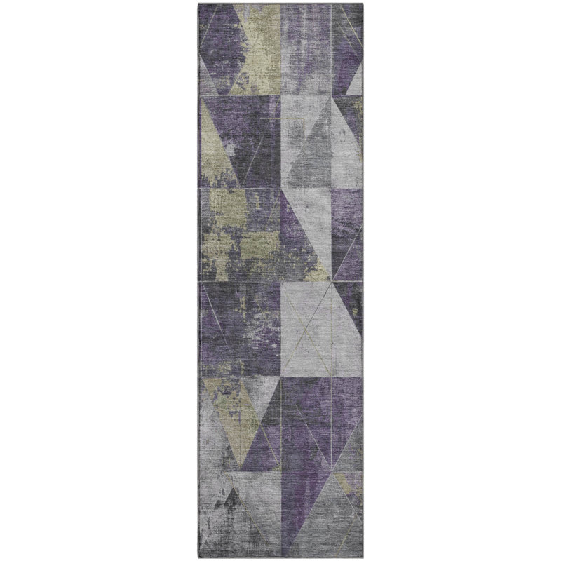 Premium Machine Washable Fairwood AMF1888 Geometric Rug, Runner 2'3" x 7'6"