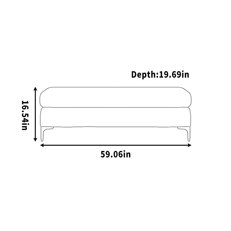 Darbonne, H 16,54 po x l 59,06 po x P 19,69 po