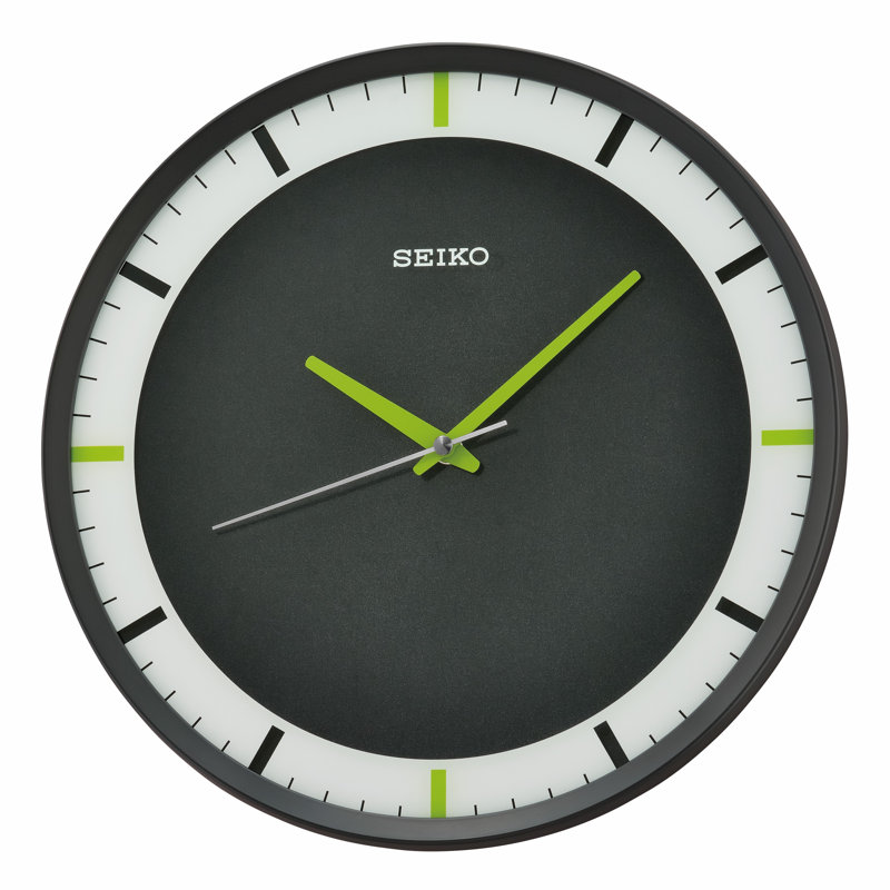 QXA769KLH Wall Clock, Black, Black