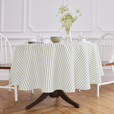 Amalfi Stripe - 100% Pure Linen Round Tablecloth