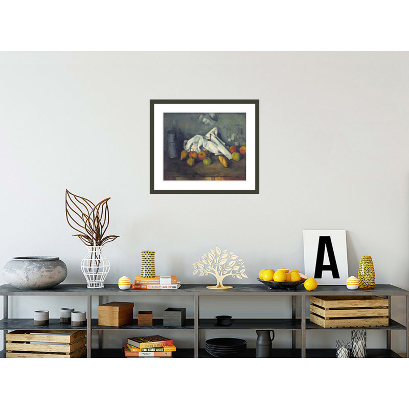 «Still Life with Milk Can and Apples» par Paul Cézanne, impression giclée encadrée, H 23,5 po x l 27,22 po