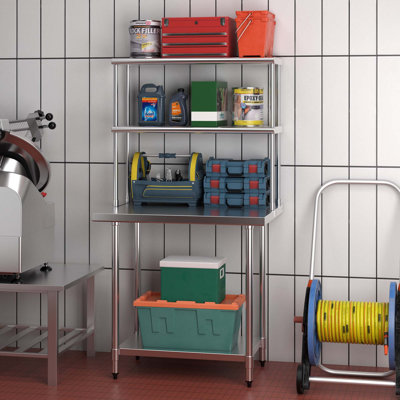 Derrel 36'' W Stainless Steel Shelving Unit