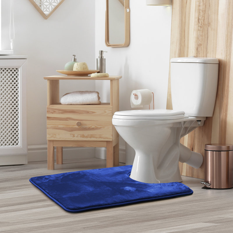 Ultra-soft, absorbent viscoelastic foam mat with non-slip backing, Bleu royal