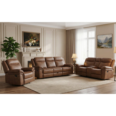 Faux Leather Configurable Living Room Set