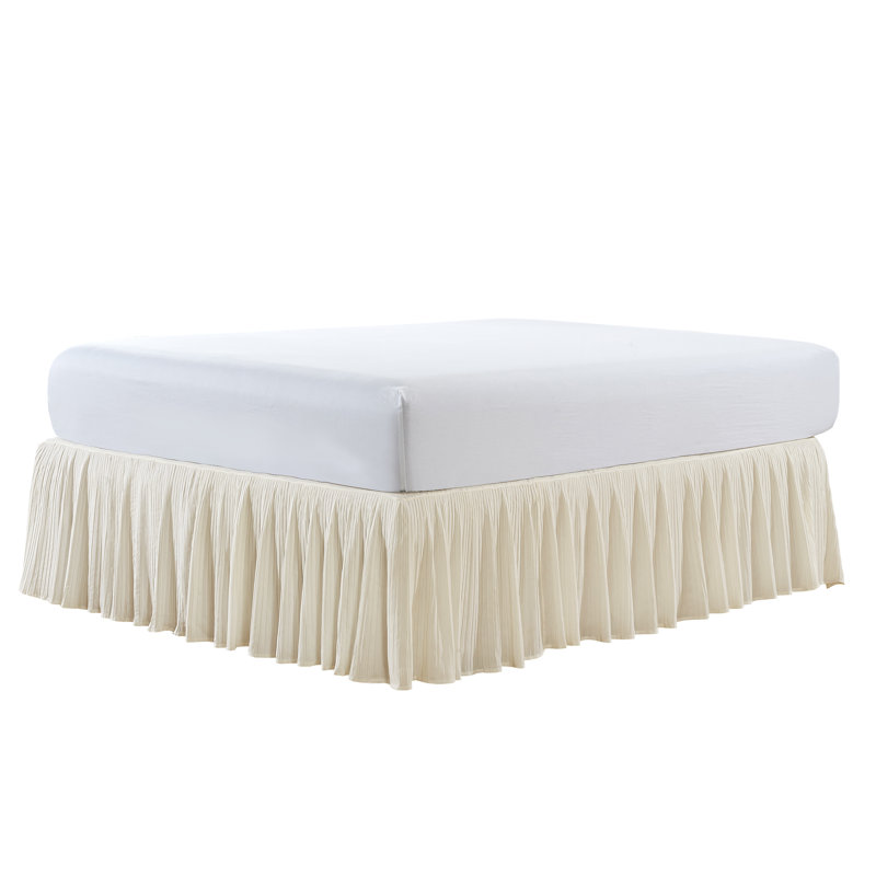 Pleated Bed Skirt, Ivory, King
