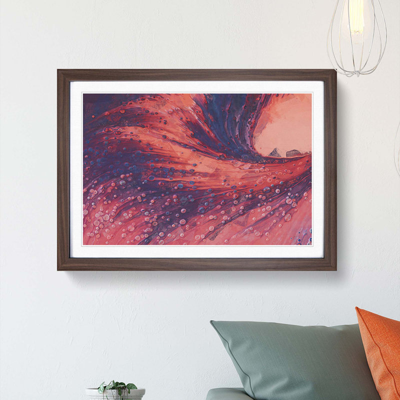 Land of Plenty in Abstract - Picture Frame Painting Print, Walnut Framed, 27cm H x 36cm W x 2cm D
