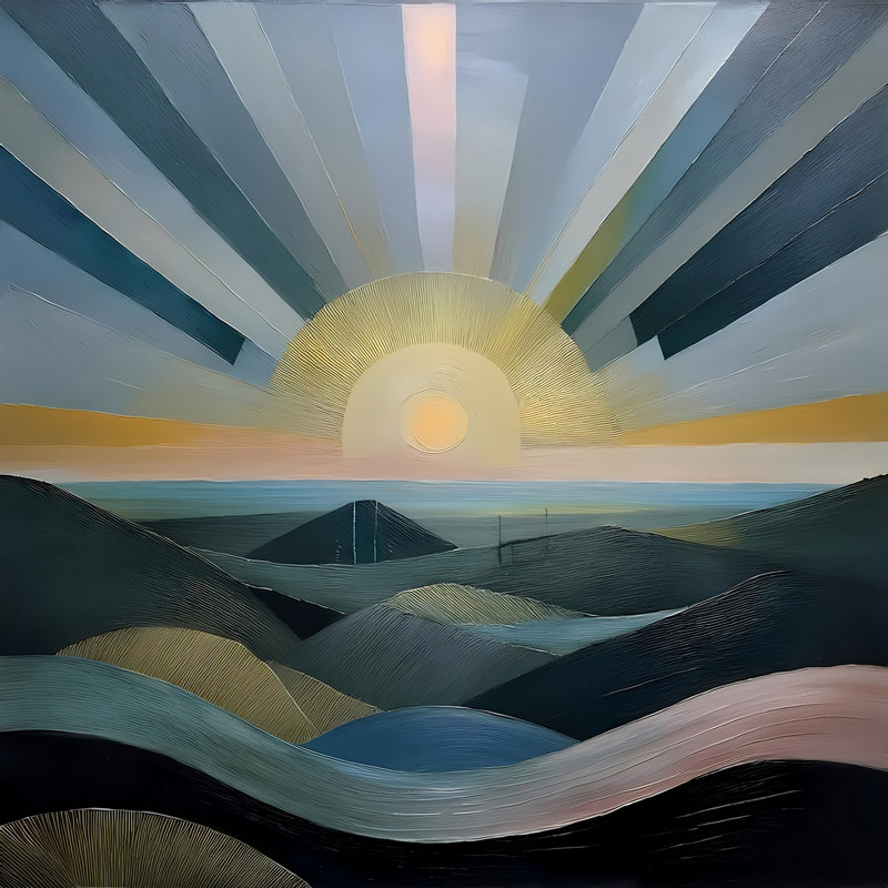 Radiating Sunrise, 24" H x 24" W
