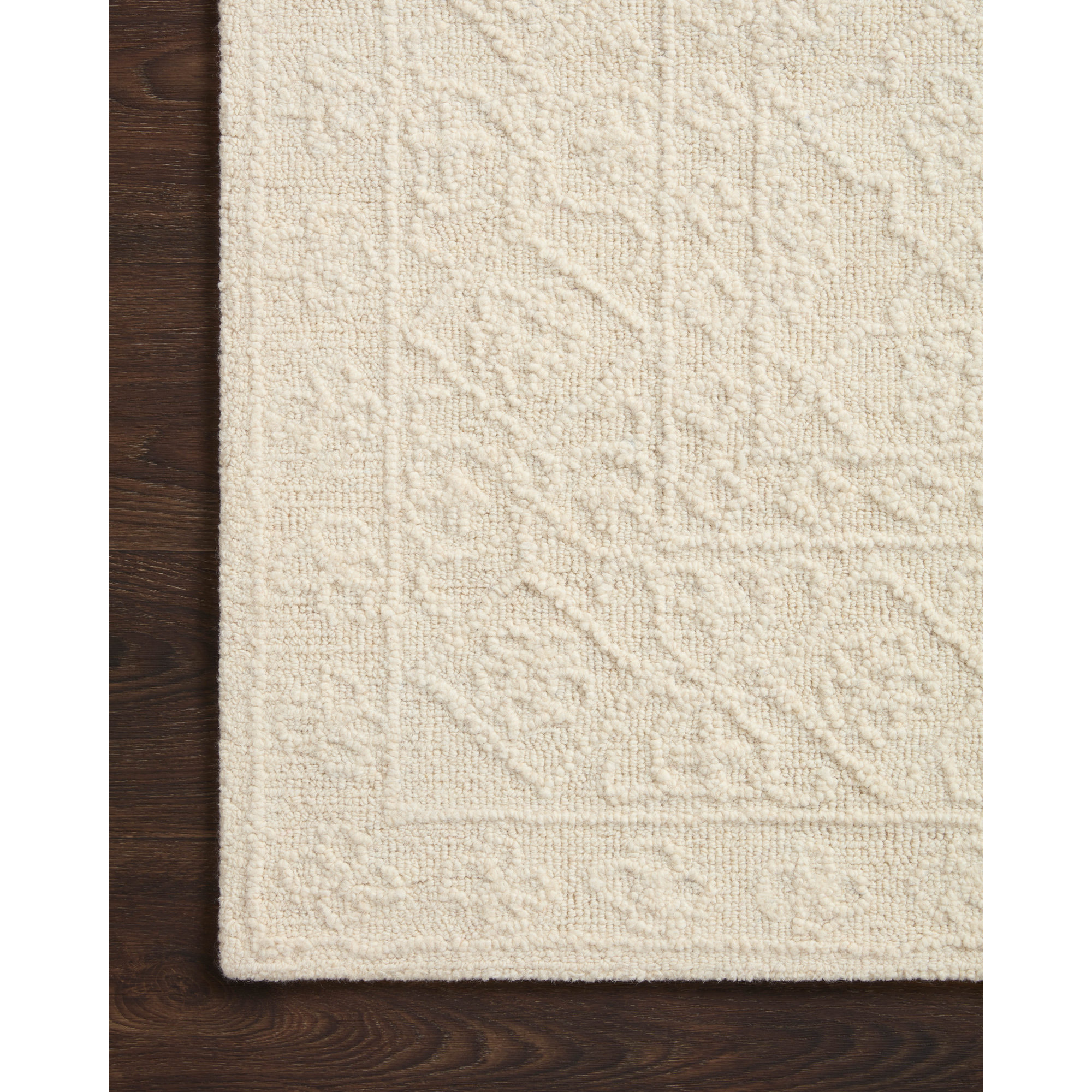 Albie Handmade Wool Ivory Rug, Rectangle 2'3" x 3'9"