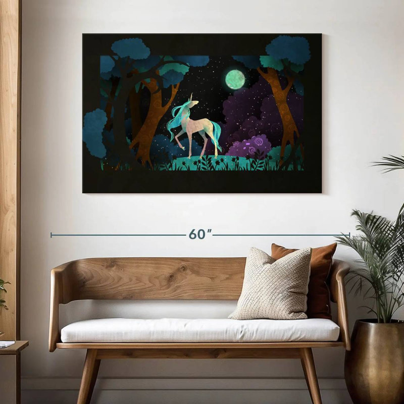 Ashelle, licorne rétro, H 32 po x l 48 po