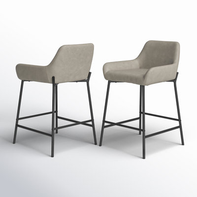 Greely Upholstered Counter Stool with Metal Frame