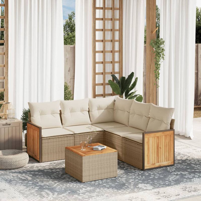 Ensemble de canapé de jardin Vidaxl, Blanc, Beige
