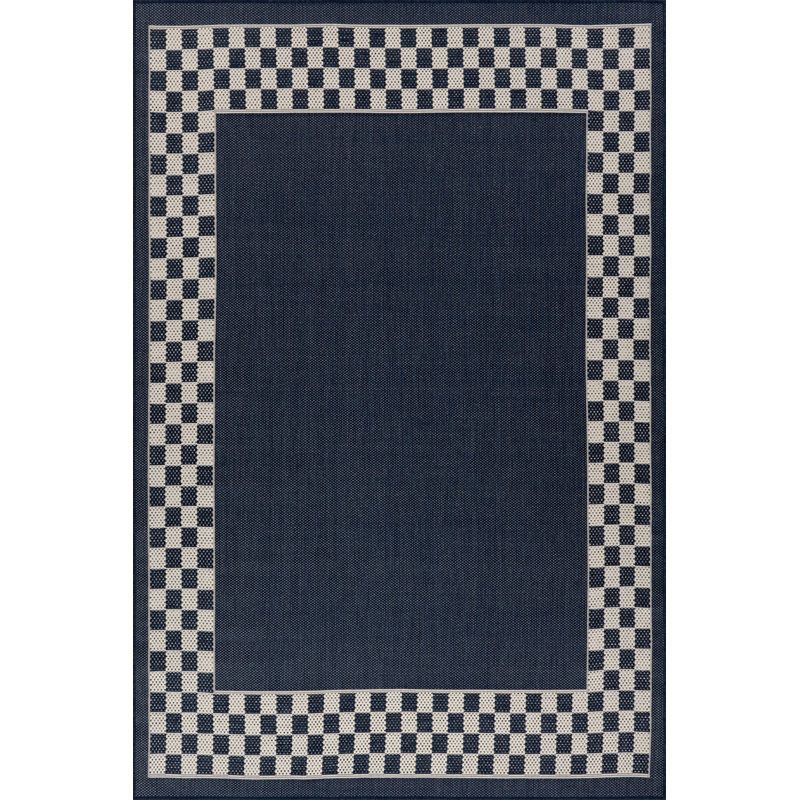  Larelle Indoor/Outdoor Checkered Area Rug, Rug Size, Blue