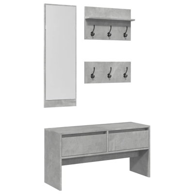 4 Piece Hallway Furniture Set Engineered Wood